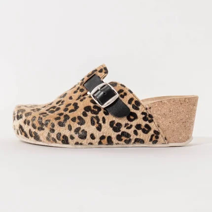 ženske obuća vesna klompe harmony na petu sa leopard printom bočni prikaz