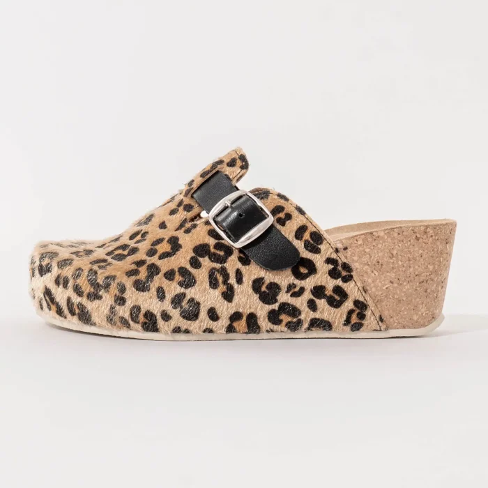 ženske obuća vesna klompe harmony na petu sa leopard printom bočni prikaz
