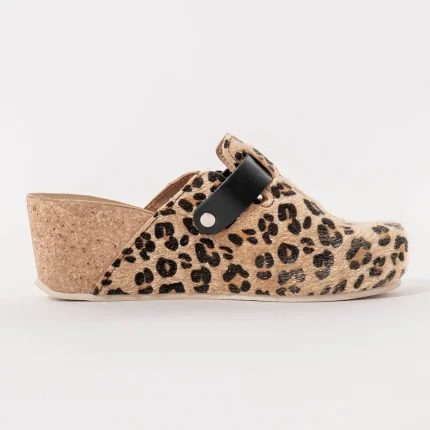 ženske obuća vesna klompe harmony na petu sa leopard printom bočni prikaz