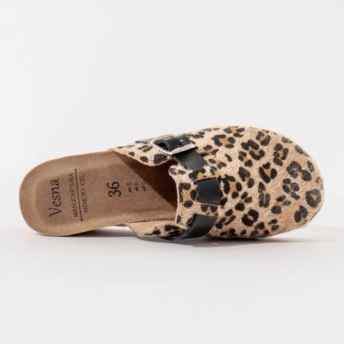 ženske obuća vesna klompe harmony na petu sa leopard printom gornji prikaz