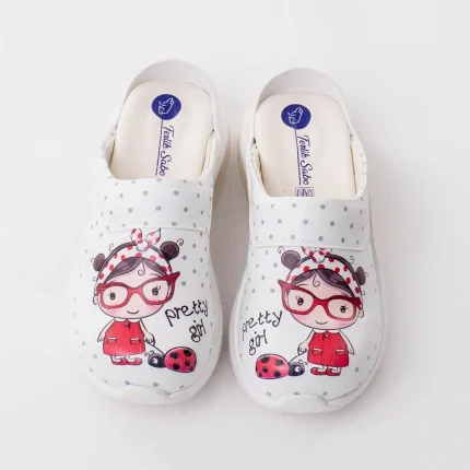 Super max bijele klompe s crtanim motivom