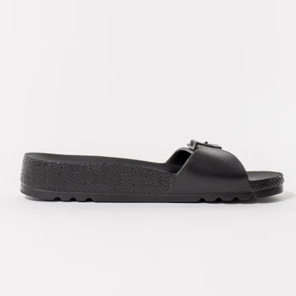 Ženske Scholl papuče Bahia 1 kaiš - Crne - Obuća Scholl