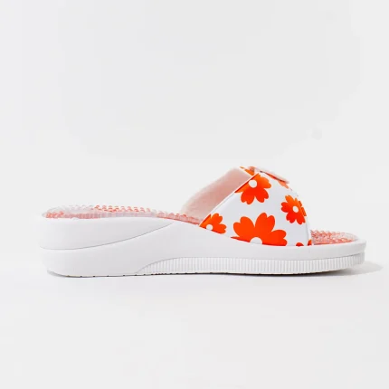 Ženske Scholl Papuče New Massage - Narandžaste cvjetne - Obuća Scholl