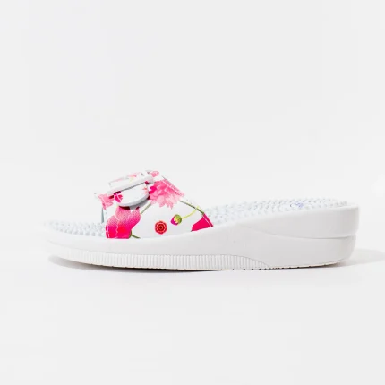 Ženske Scholl Papuče New Massage - Pink cvjetne - Obuća Scholl