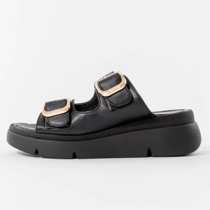 Ženske Scholl papuče Bali Buckle - Crna