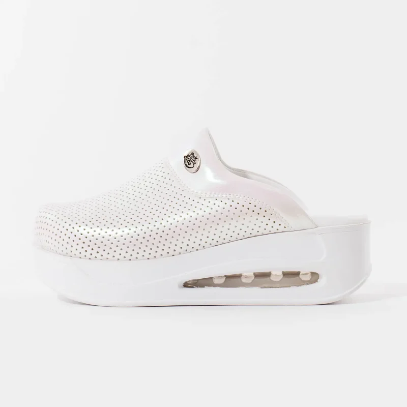 Dr Mitra Air Max klompe u metalic bijeloj boji